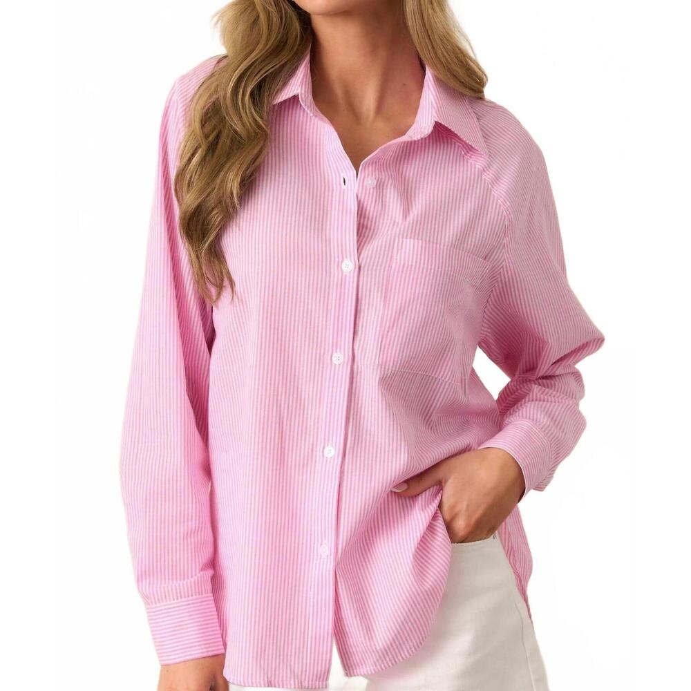 NEW PROSPERINA sutton peony top in pink stripe